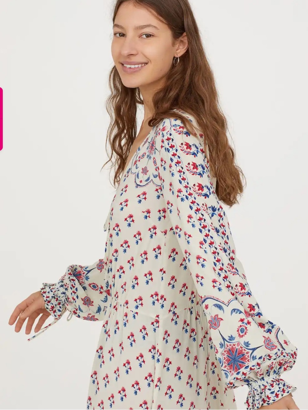 H&M Cream Maxi Dress with Pink and Blue Floral Print - Picture 2 of 9
